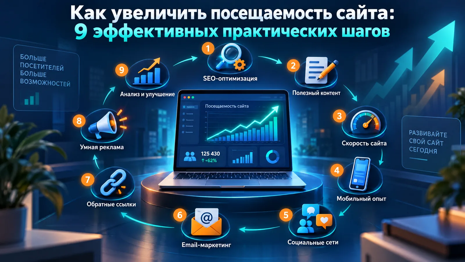Как увеличить посещаемость сайта: 9 практических шагов